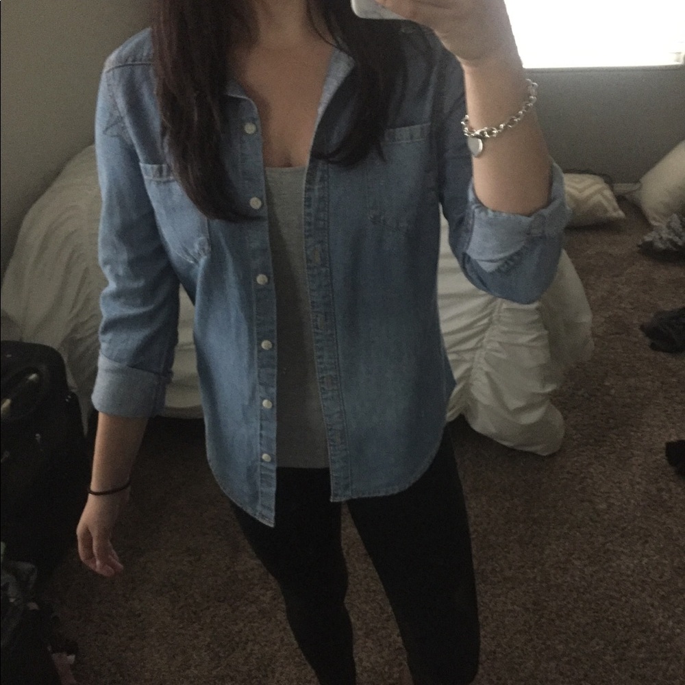 Denim button down